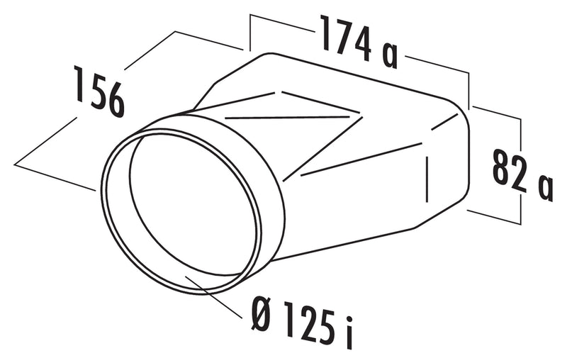 Zeichnung zu MF-EST 125 Endstück als Variante weiß von Naber GmbH in der Kategorie Lüftungstechnik in Österreich auf conceptshop.at