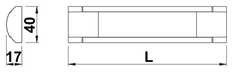 Zeichnung zu Feel LED als Variante Einzelleuchte m. S., L 450 mm, 3,6 W von Naber GmbH in der Kategorie Lichttechnik in Österreich auf conceptshop.at