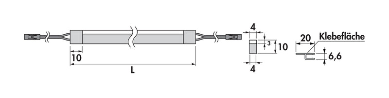 Zeichnung zu Calamaro LED Flex Stripes FW inkl. Sockelprofil als Variante L 2600 mm, weiß von Naber GmbH in der Kategorie Lichttechnik in Österreich auf conceptshop.at