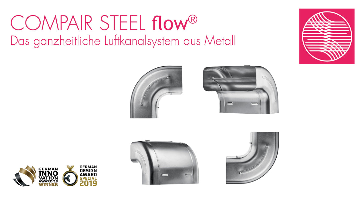 COMPAIR STEEL flow Flachkanalsystem aus verzinktem Stahl