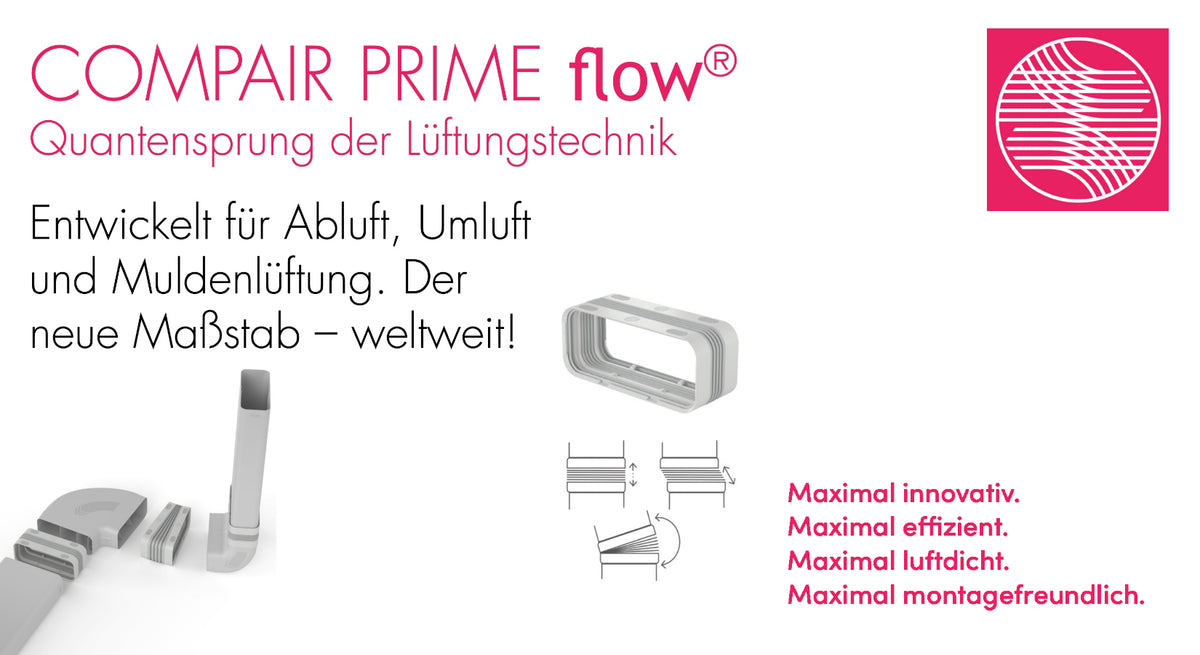 COMPAIR PRIME flow Flachkanalsystem Sockelmontage