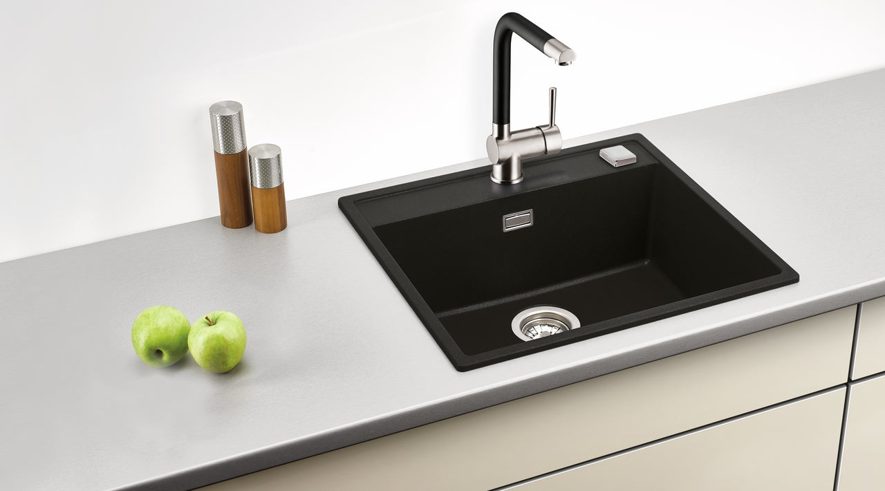 Angola 56 – Set, granit nero, Set, inkl. Drive 1S, edelstahlfarbig/schwarz