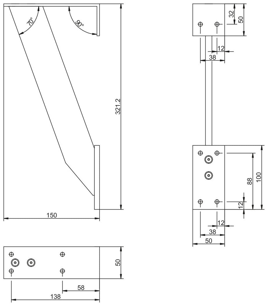 Typ 45, Aluminium eloxiert, H 321,2 mm
