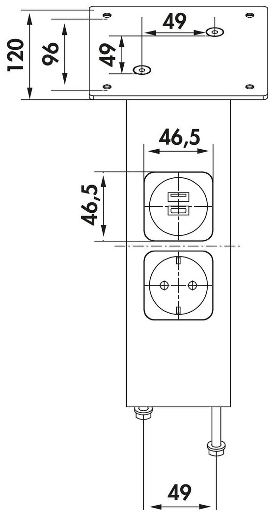 Connero 3 schräg, schwarz matt, H 170 mm