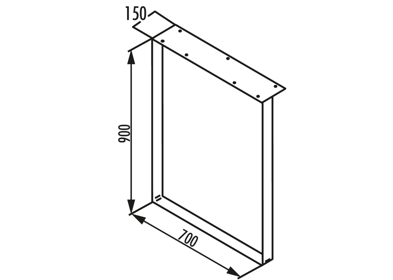 Kufe für Anrichttisch (Arbeitsplattenhöhe)