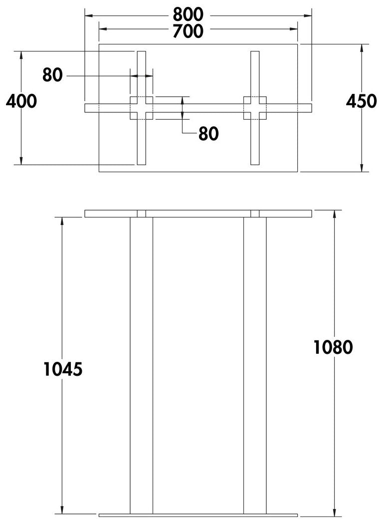Livia SE Duo Edelstahl, H 1080 mm