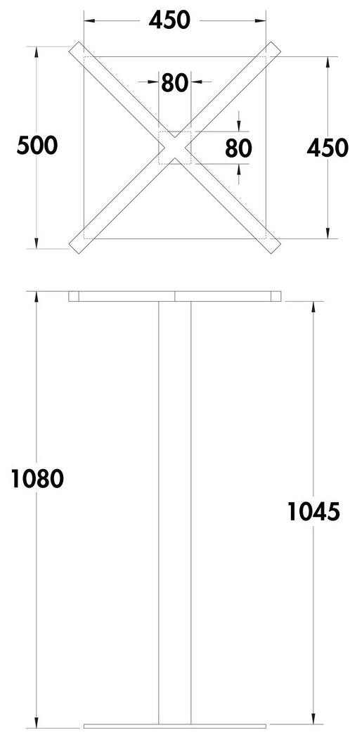 Livia SE Edelstahl, H 1080 mm