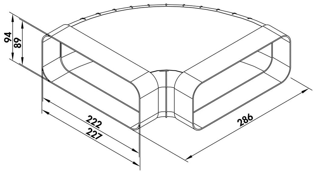 F-RBH 150 Rohrbogen horizontal 90°, weiß