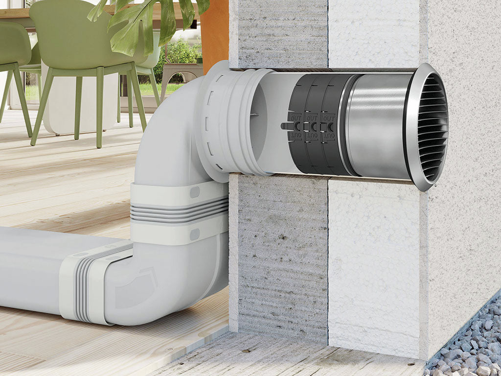 PRIME flow P-Turbo 150 Mauerkasten inkl. THERMOBOX, weiß, Edelstahl