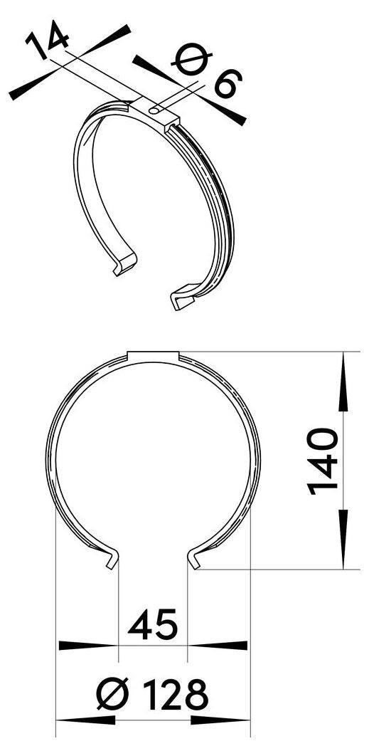 Rundkanalhalterung 125, Ø 125 mm, weiß