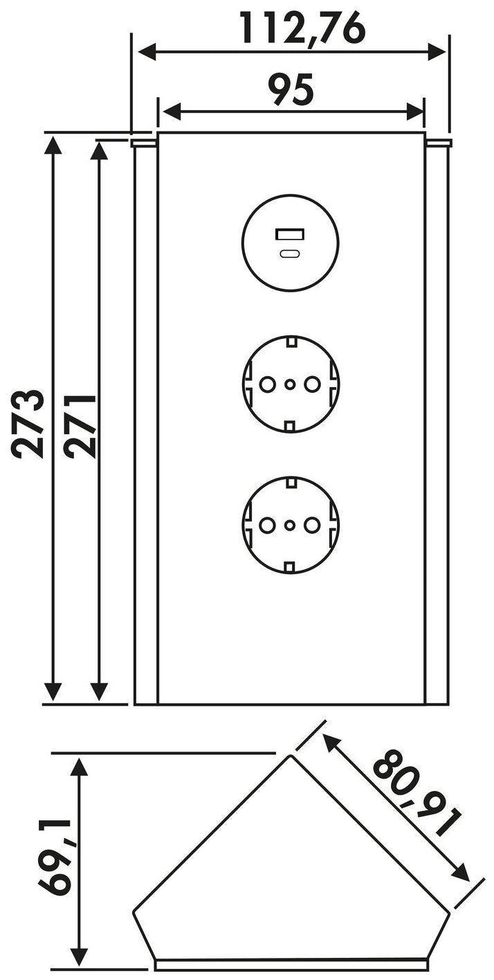 Mira Eck Glas USB A/C