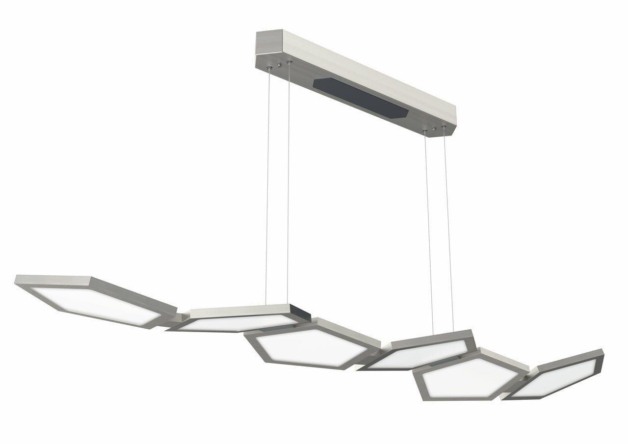 Cingue LED, L 1362 mm, 60 W, edelstahlfarbig