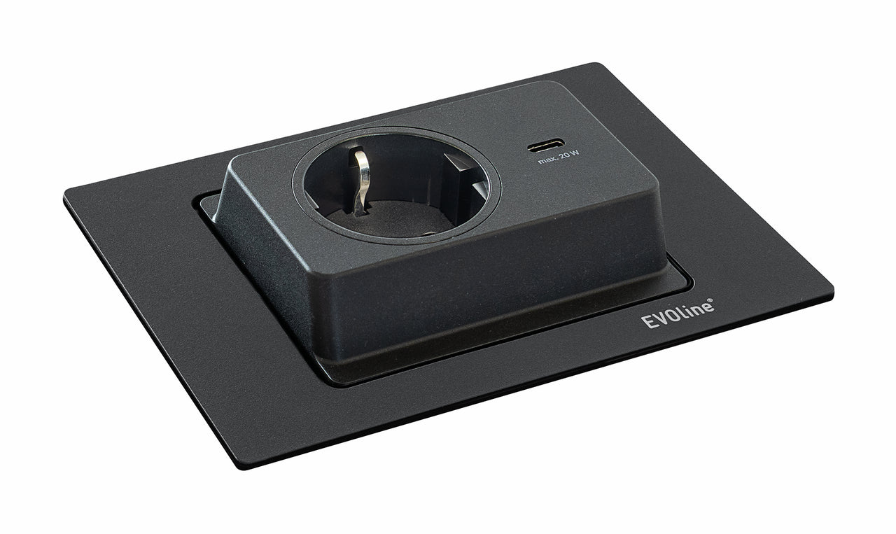 Evoline® Spin USB C, schwarz matt