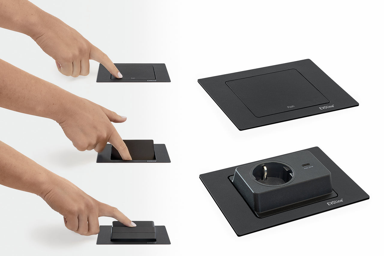 Evoline® Spin USB C, schwarz matt