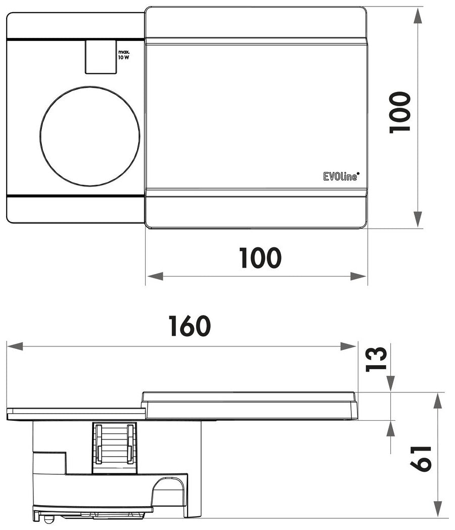 Evoline® Circle80 mit Schiebedeckel