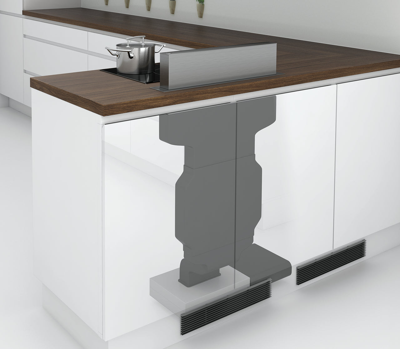 PRIME flow Sockel-Lüftungsgitter 2, B 104 mm, L 480 mm, silber