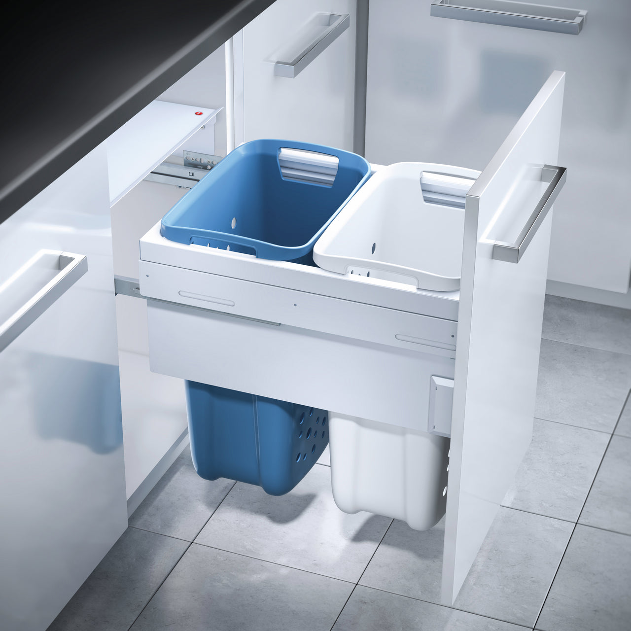 Tidy Wäschebehälterauszug 500, weiß/hellblau