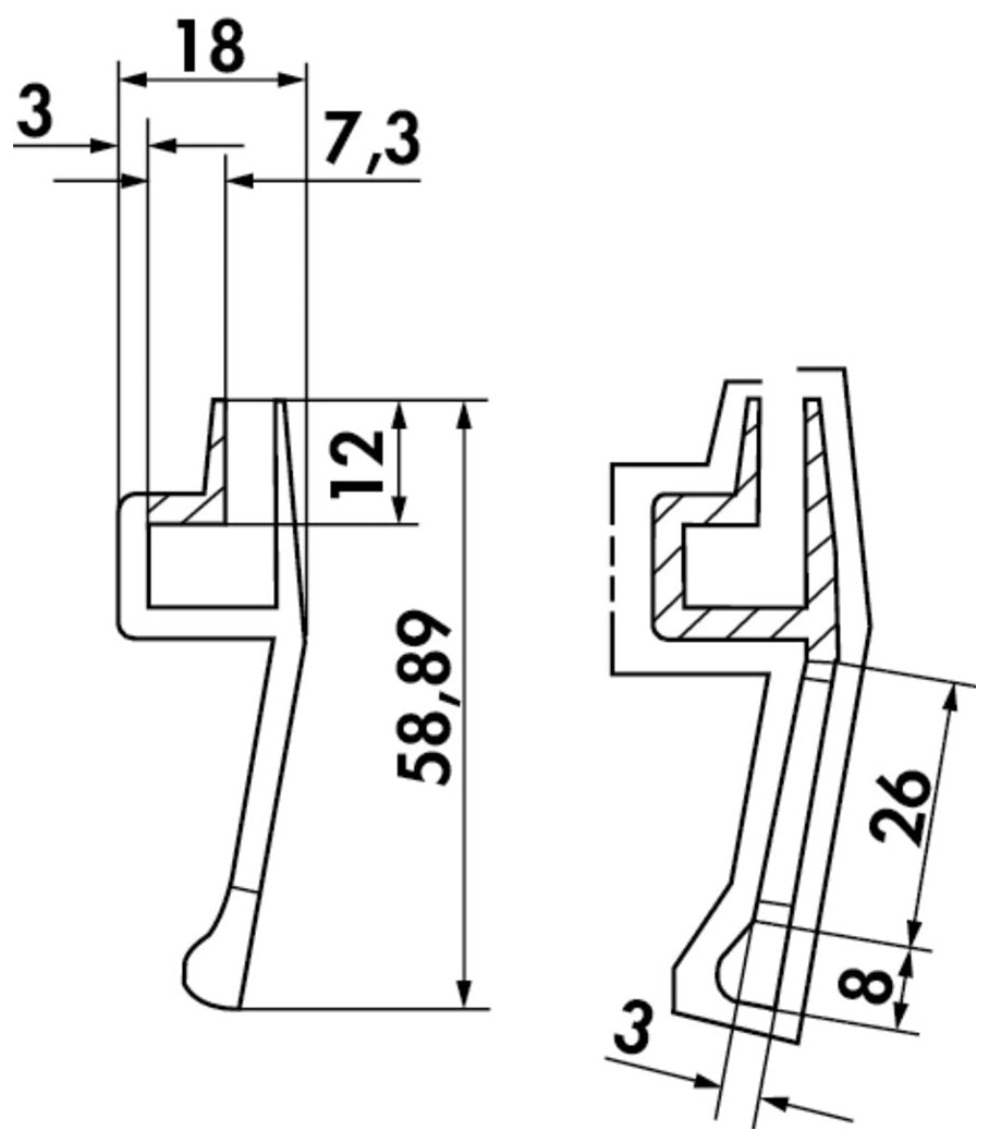 Handtuchhalter für Griffleiste