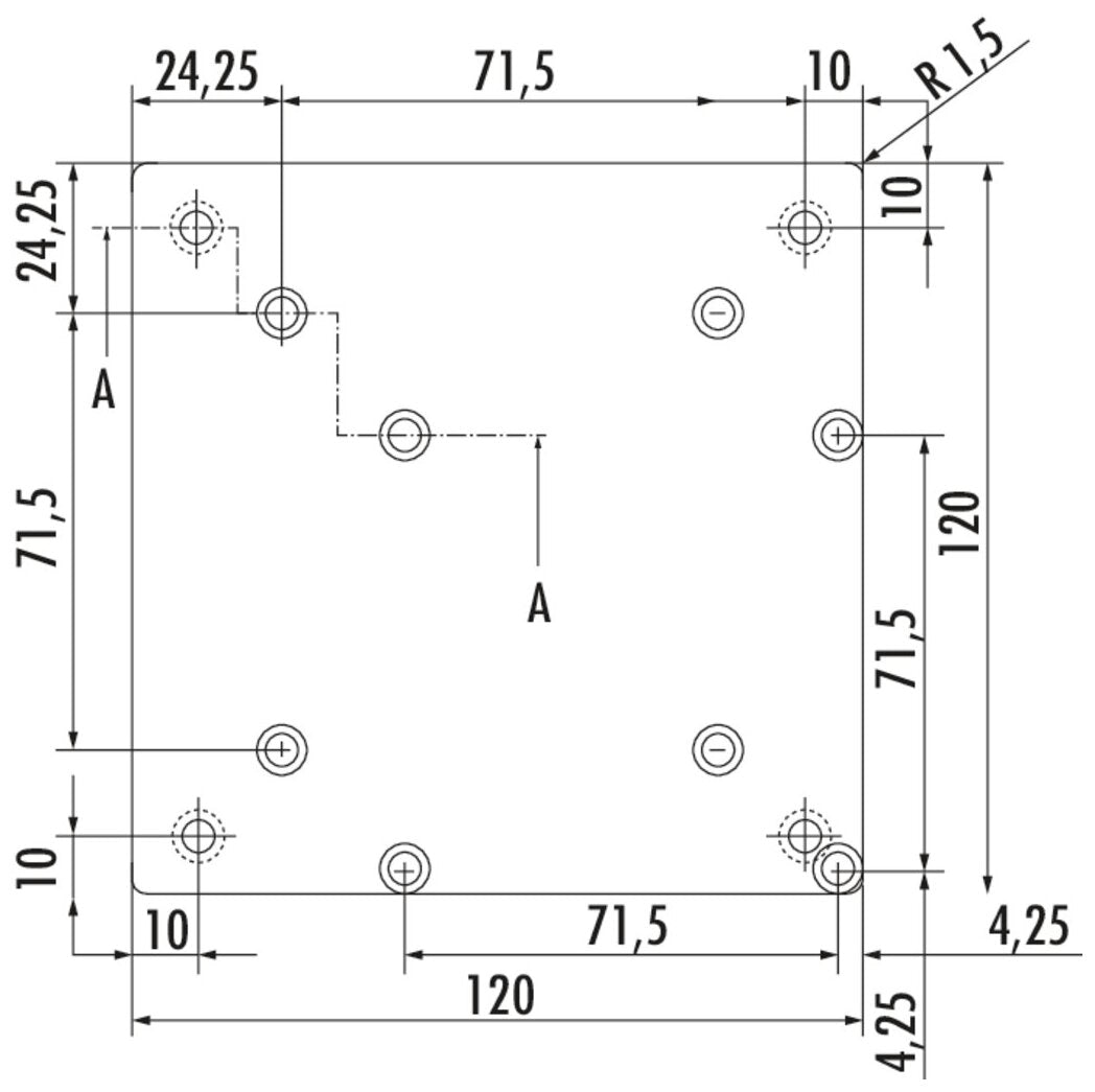 Rhodos Vierkantfuß Aluminium