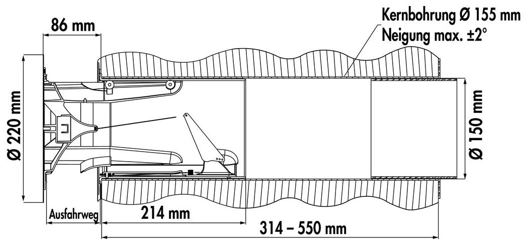 flow Star GTS 150 Mauerkasten, weiß, Edelstahl