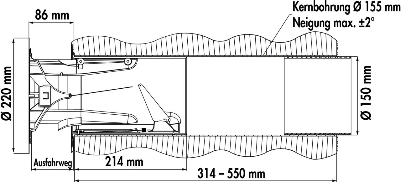 flow Star GTS 150 Mauerkasten