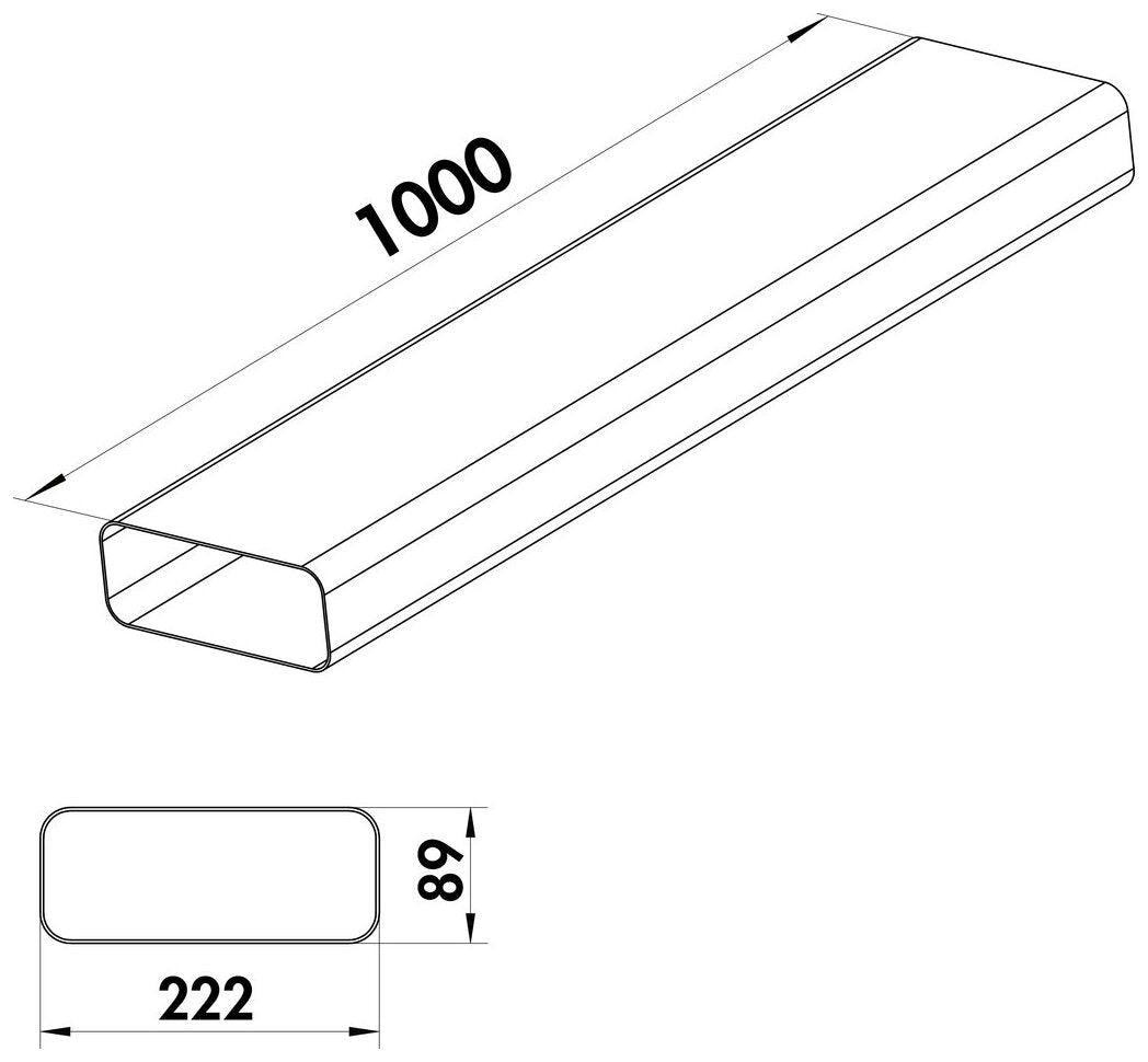 F-VRO 150 Flachkanalrohr, weiß