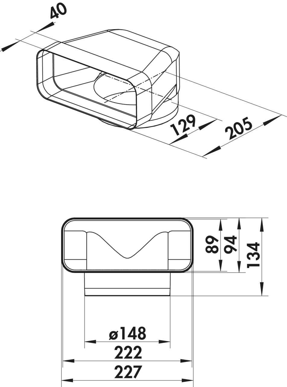 F-UR 150 Umlenkstück 90°