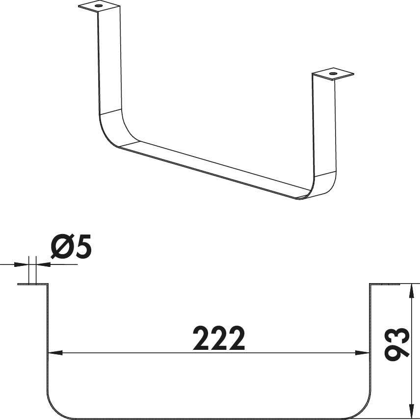 Flachkanalhalterung 150