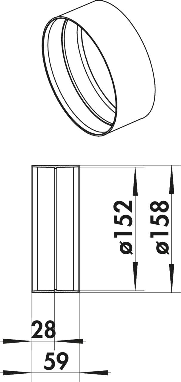 R-VBS 150 round Rohrverbinder