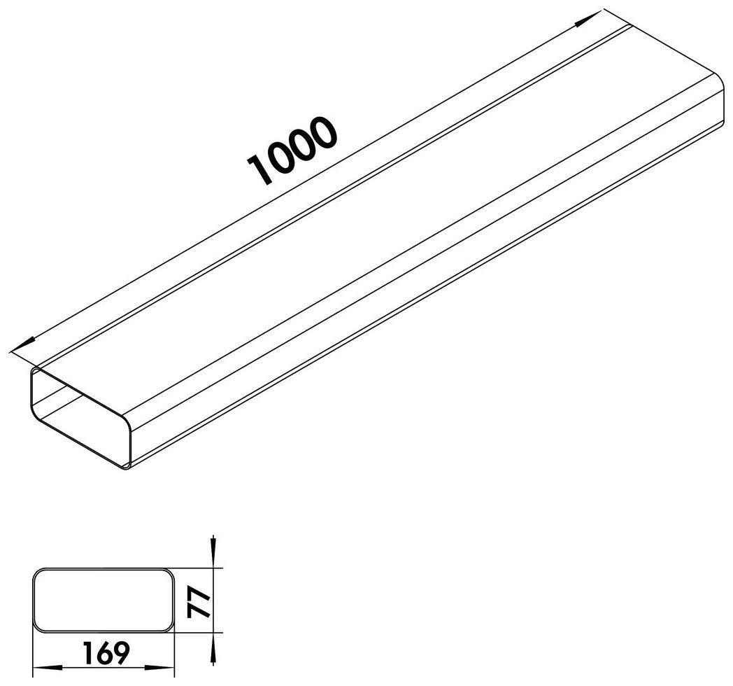 MF-VRO 125 Flachkanalrohr, weiß