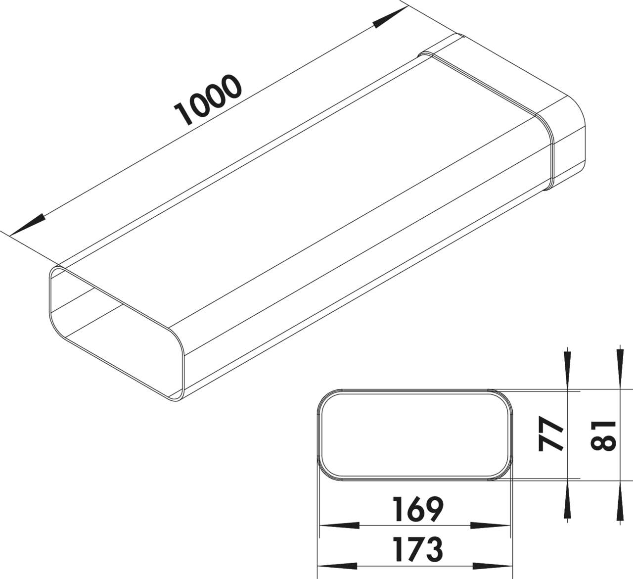 MF-VRM 125 Flachkanalrohr