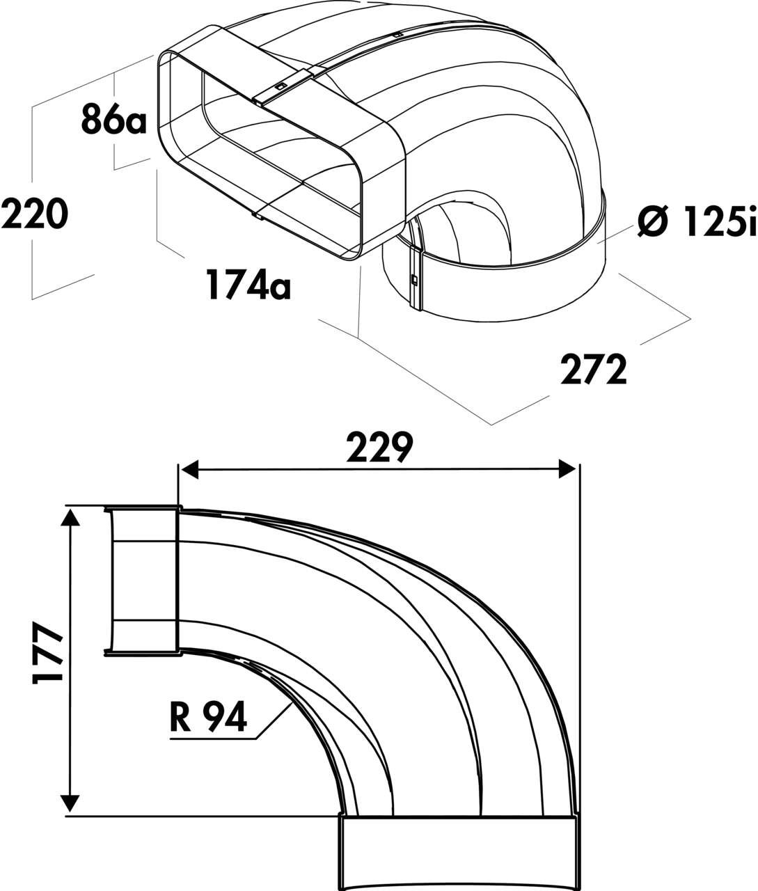 F-bion 125 Umlenkstück 90°