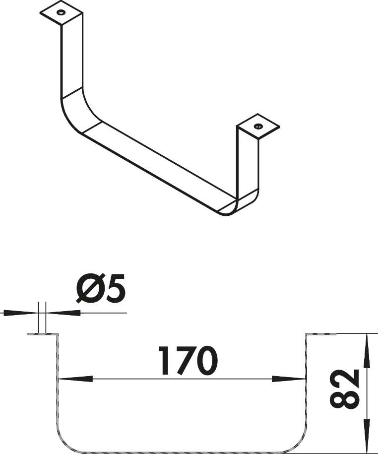 Flachkanalhalterung 125