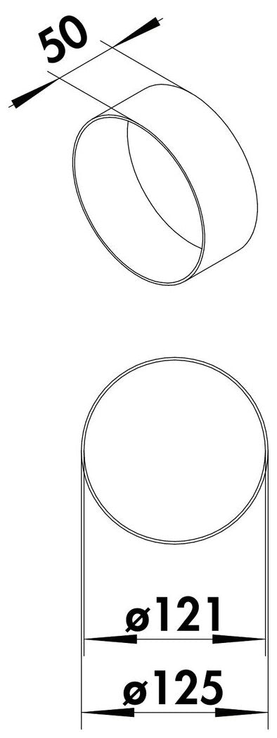 T-VBS 125 round Rohrverbinder, weiß