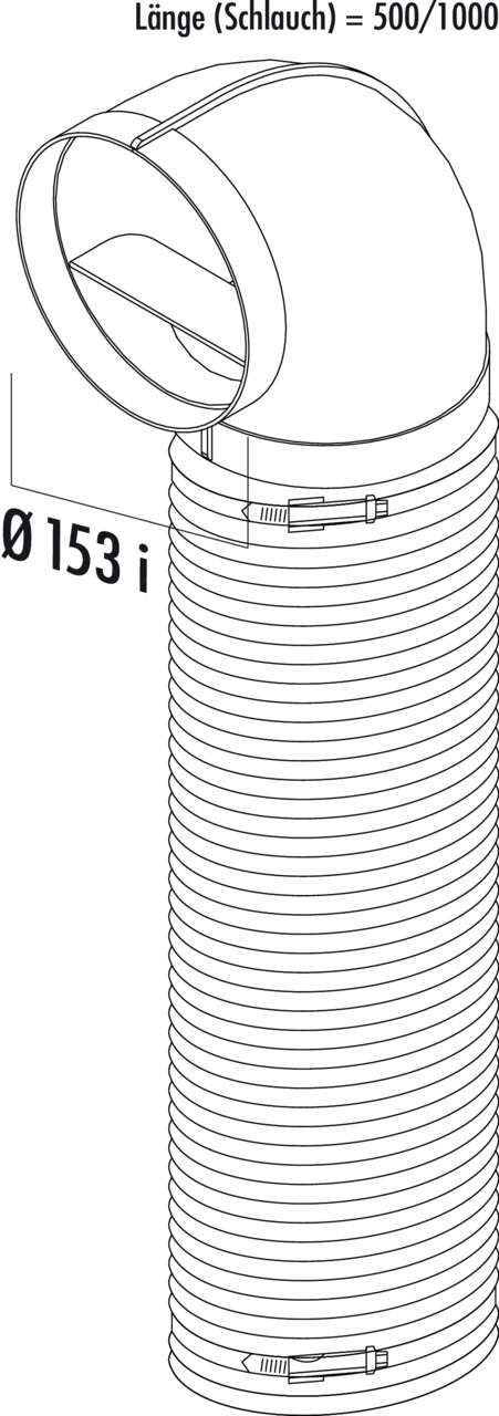 R-URX flow 150 Umlenkstück 90° mit Flexkanal