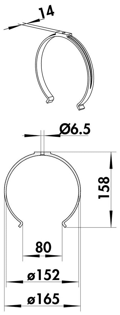 Rundkanalhalterung 150, Ø 150 mm, weiß