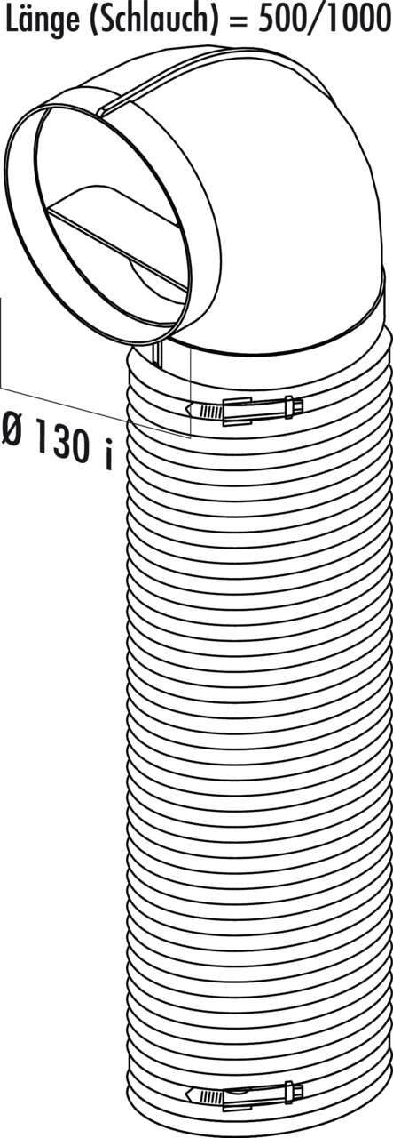 R-URX flow 125 Umlenkstück 90° mit Flexkanal