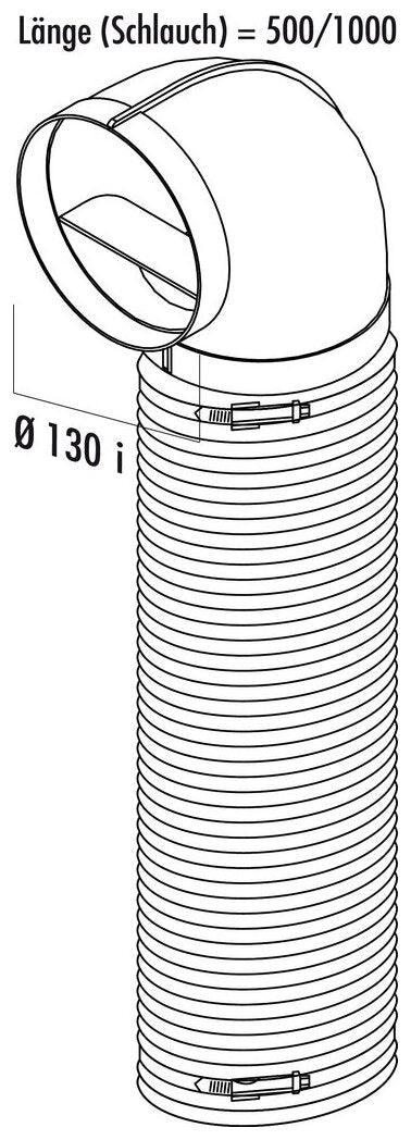 R-URX flow 125 Umlenkstück 90° mit Flexkanal