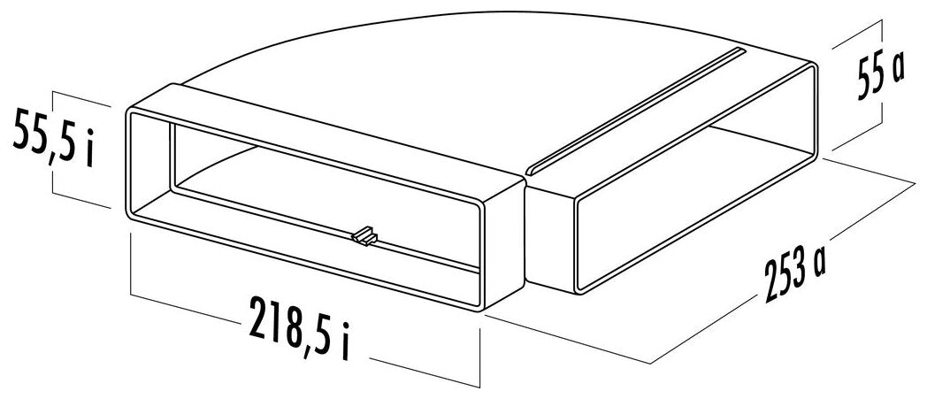 T-RBH 1 System 125 Breitkanalrohrbogen, weiß