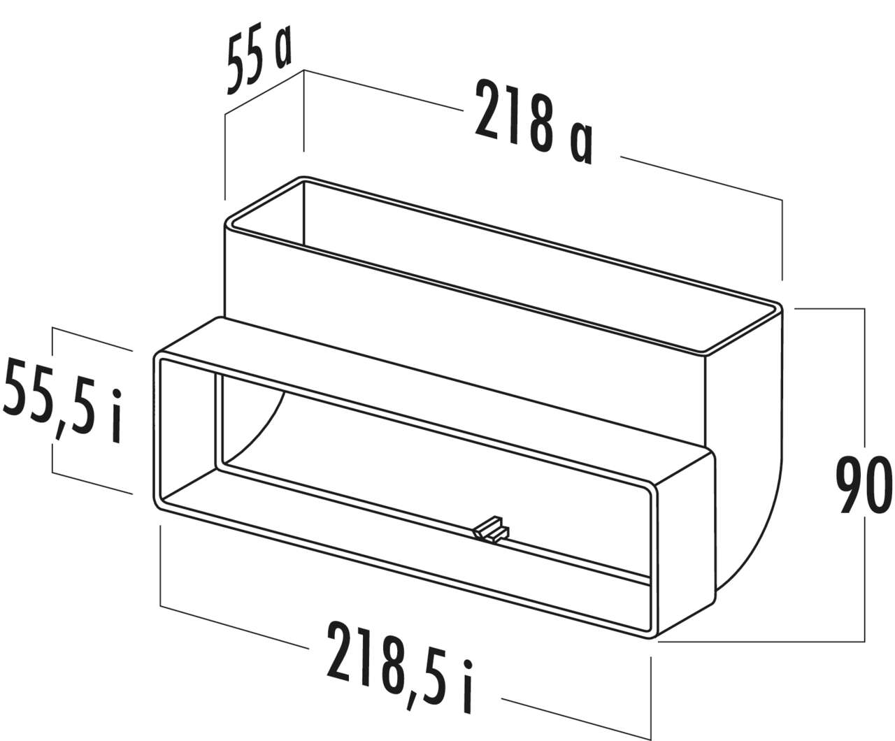 T-RBV 1 System 125 Breitkanalrohrbogen