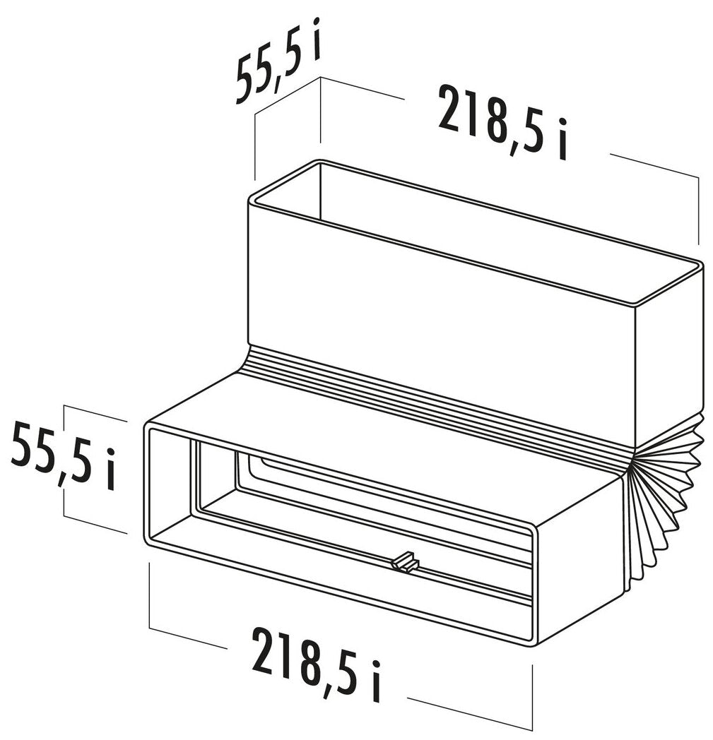 T-RBFLEX 125 Breitkanalrohrbogen, weiß