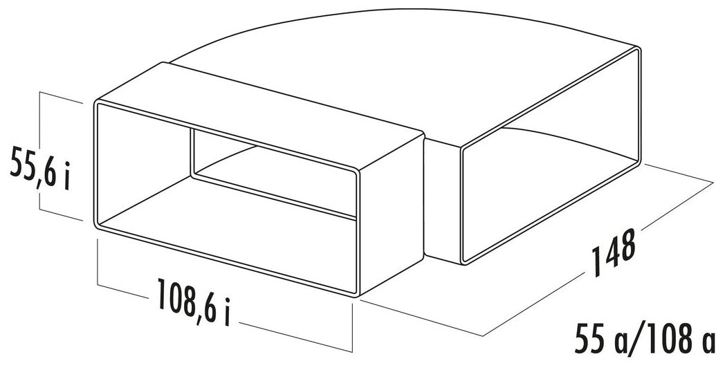 N-RBH 100 Rohrbogen horizontal 90°, weiß