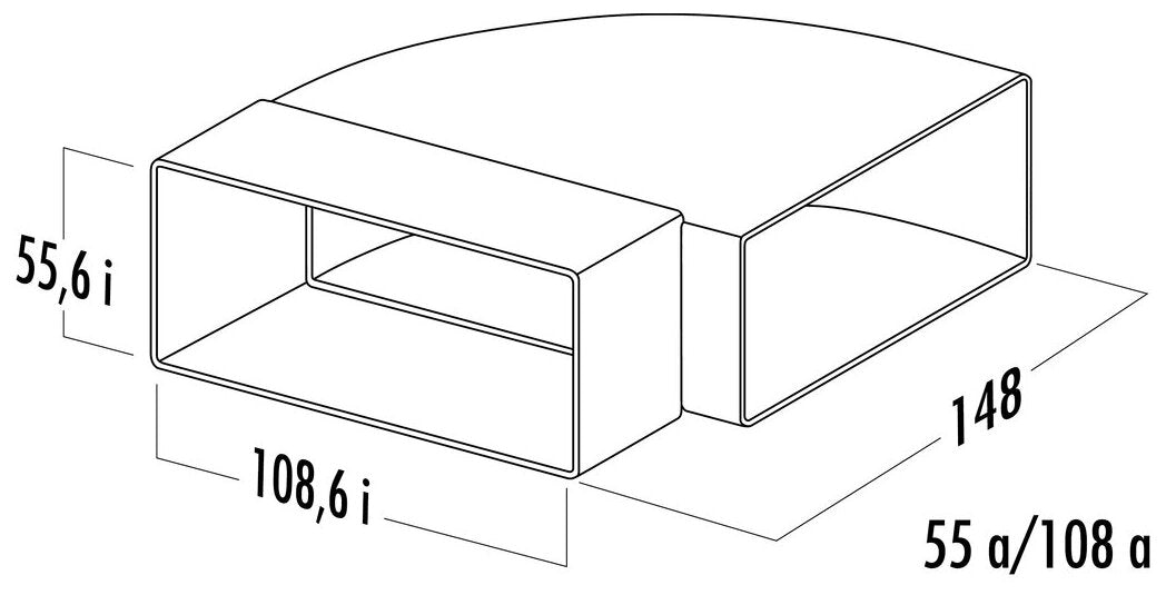 N-RBH 100 Rohrbogen horizontal 90°, weiß