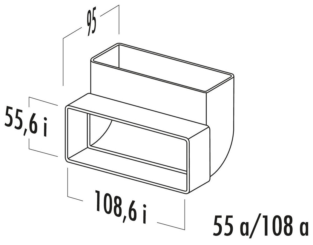 N-RBV 100 Rohrbogen vertikal 90°, weiß