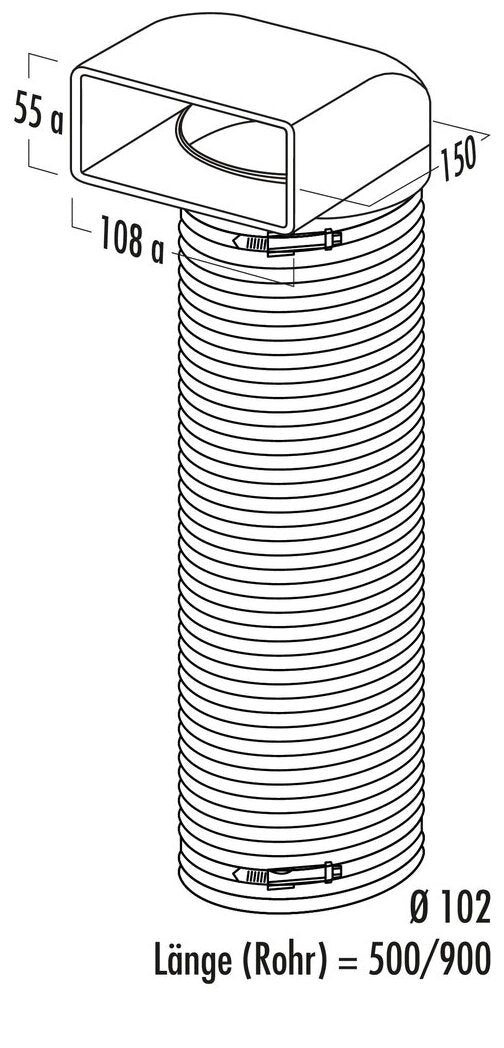 N-URX 100 Umlenkstück 90° mit Flexkanal