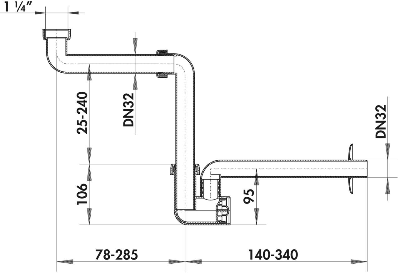 Waschtisch-Möbel-Siphon