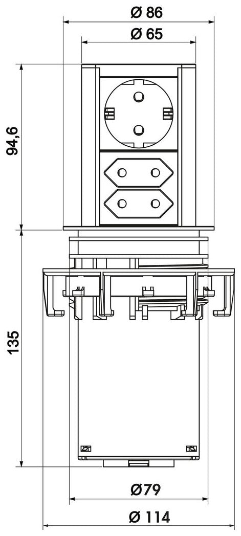 Elevator 3, edelstahlfarbig
