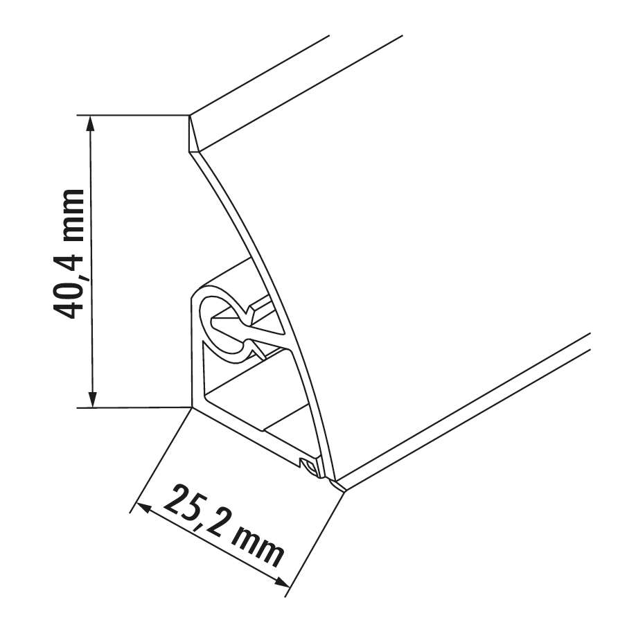 System 9 Dessino Wandanschlussprofil