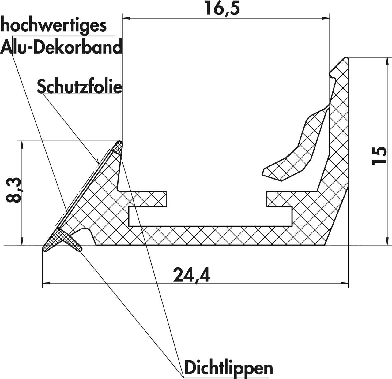 System Fino Rückwandprofil