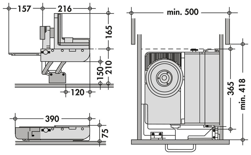ritter MultiSchneider AES 72 SR-H, silbermetallic, Schneidgut rechts geführt